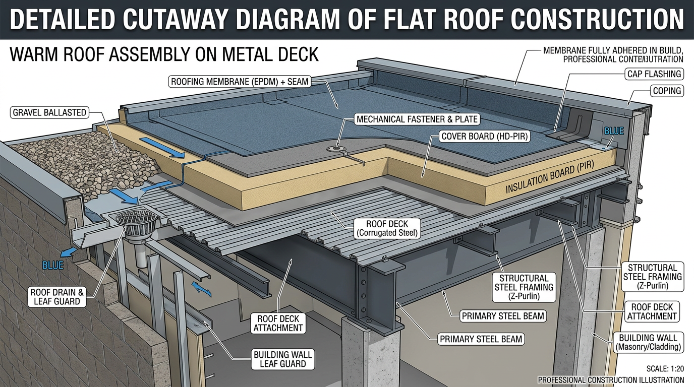 How to replace a flat roof